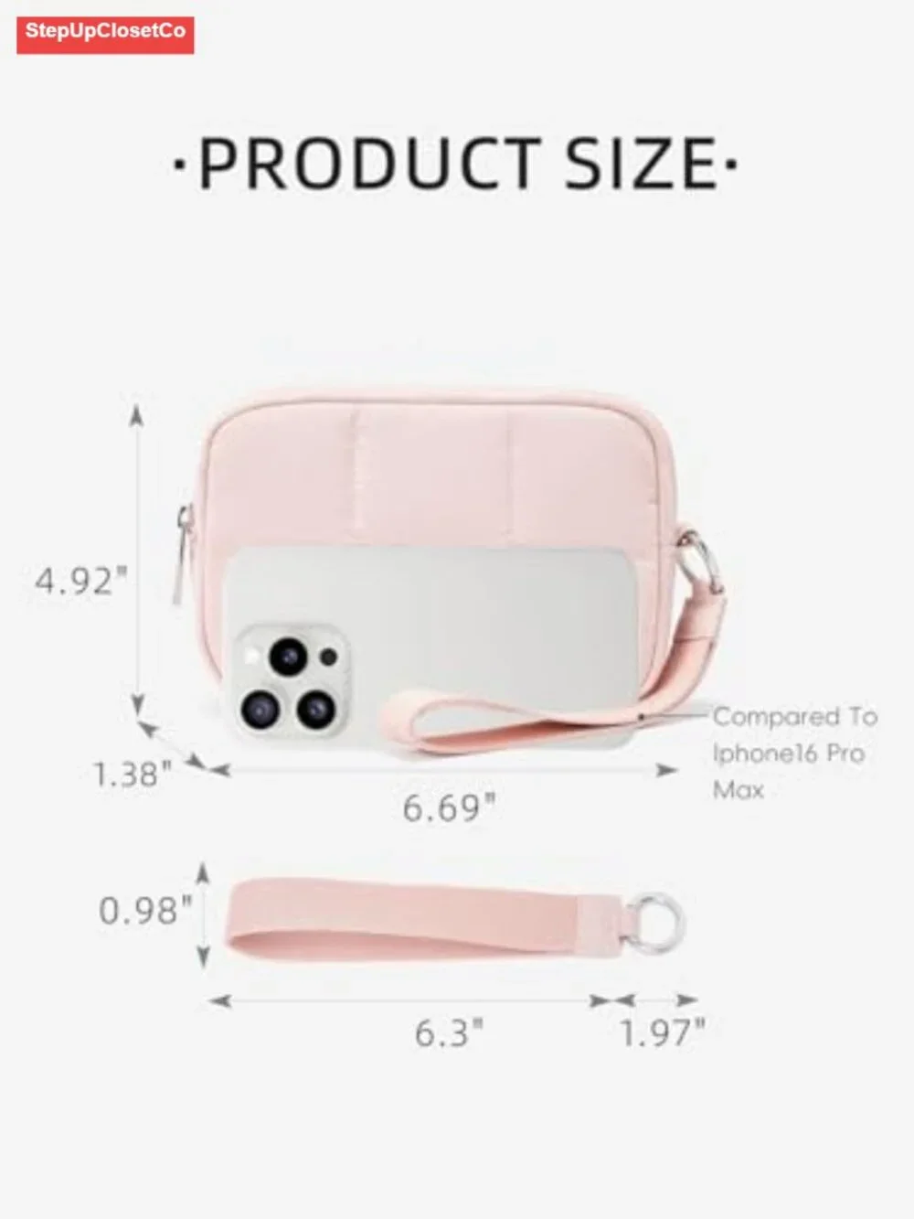 Quilted Nylon Wristlet Wallet RFID Blocking